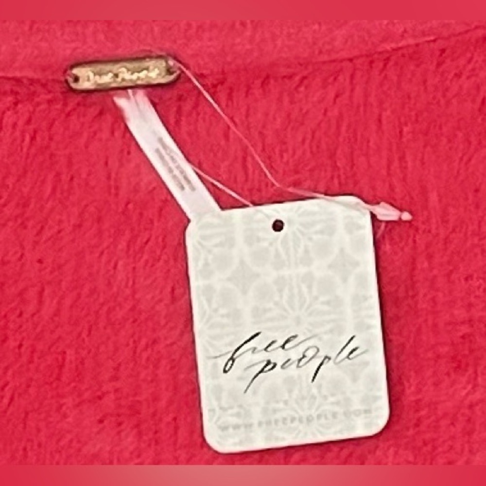 Free People Moonbeam Raspberry Pop Pink Pullover - Picture 7 of 7